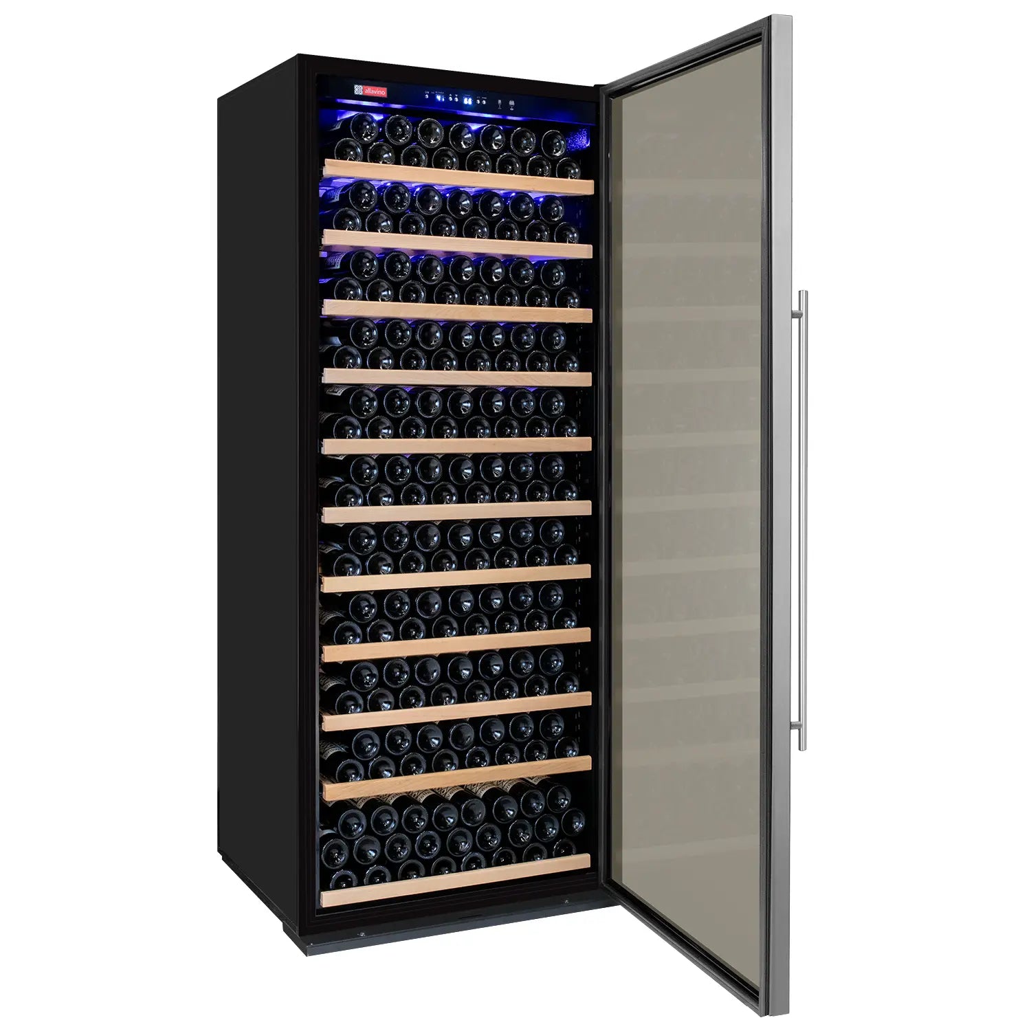 Allavino Vite Series 277 Bottle Single Zone Freestanding Large Capacity Wine Refrigerator with Stainless Steel Door - Right Hinge