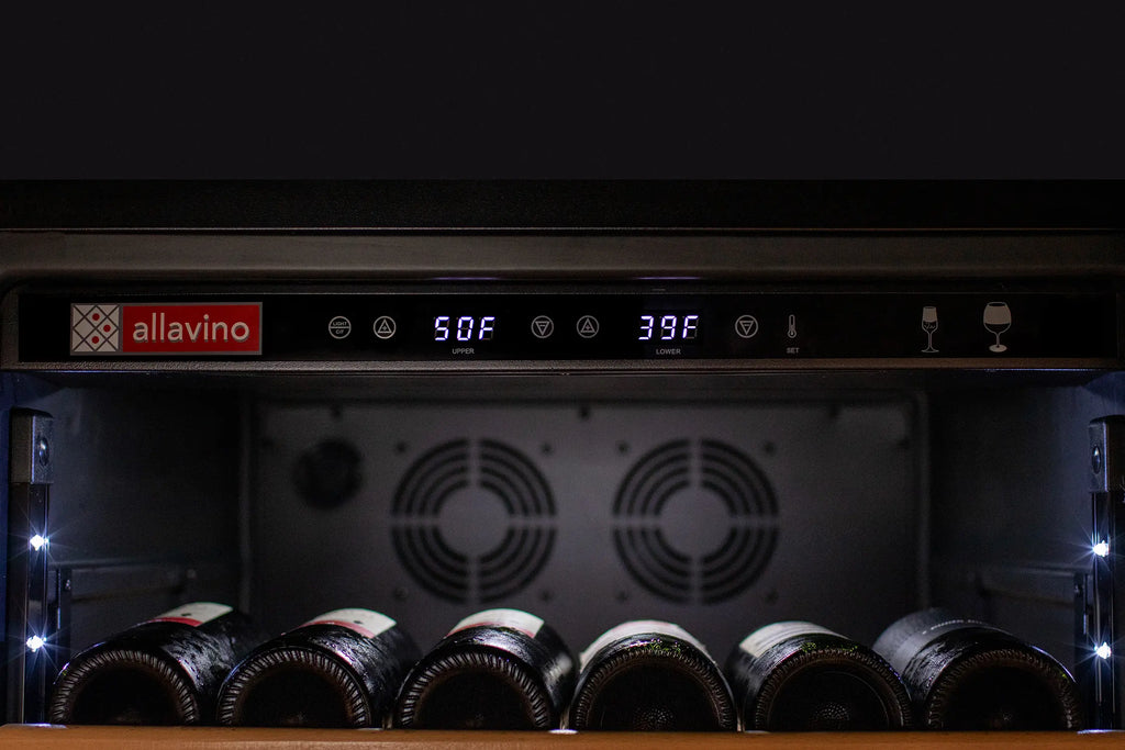 Allavino 108 Bottle Stainless Steel Wine Refrigerator with Two Refrigerated Drawers