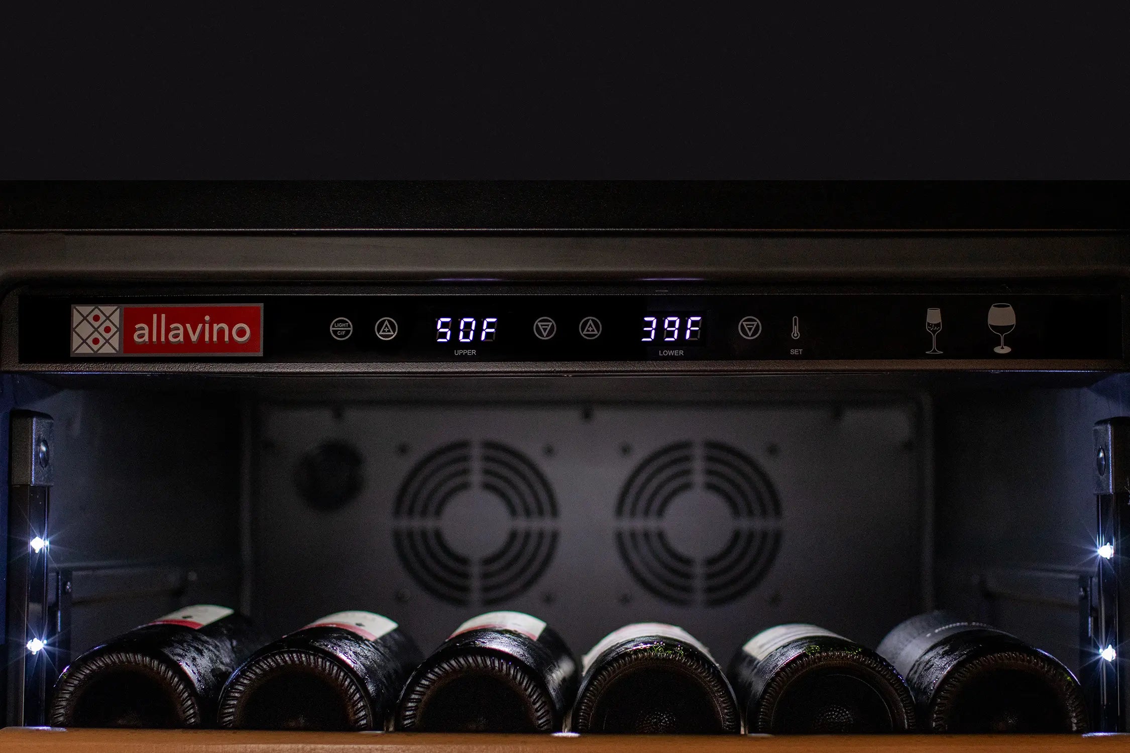 Allavino 108 Bottle Stainless Steel Wine Refrigerator with Two Refrigerated Drawers