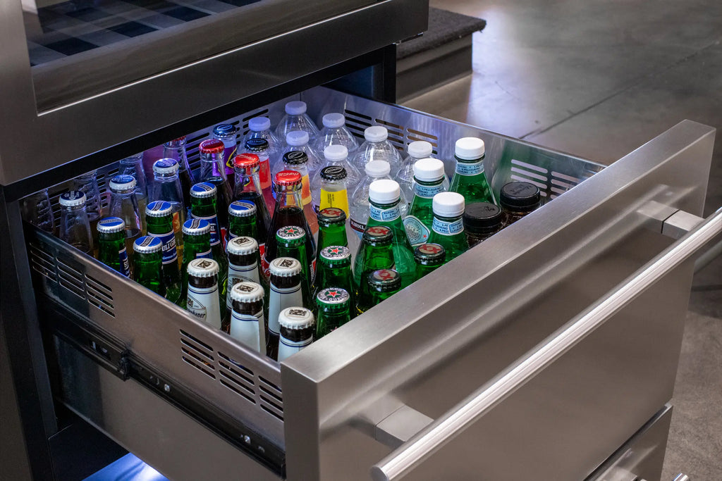 Allavino 108 Bottle Stainless Steel Wine Refrigerator with Two Refrigerated Drawers