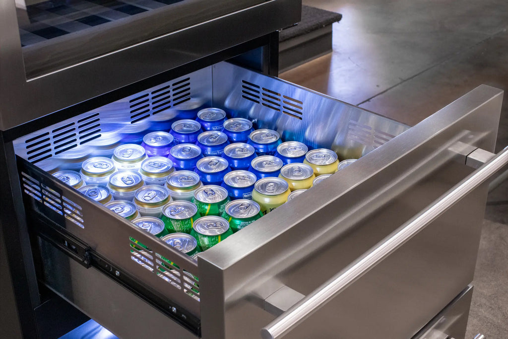 Allavino 108 Bottle Stainless Steel Wine Refrigerator with Two Refrigerated Drawers