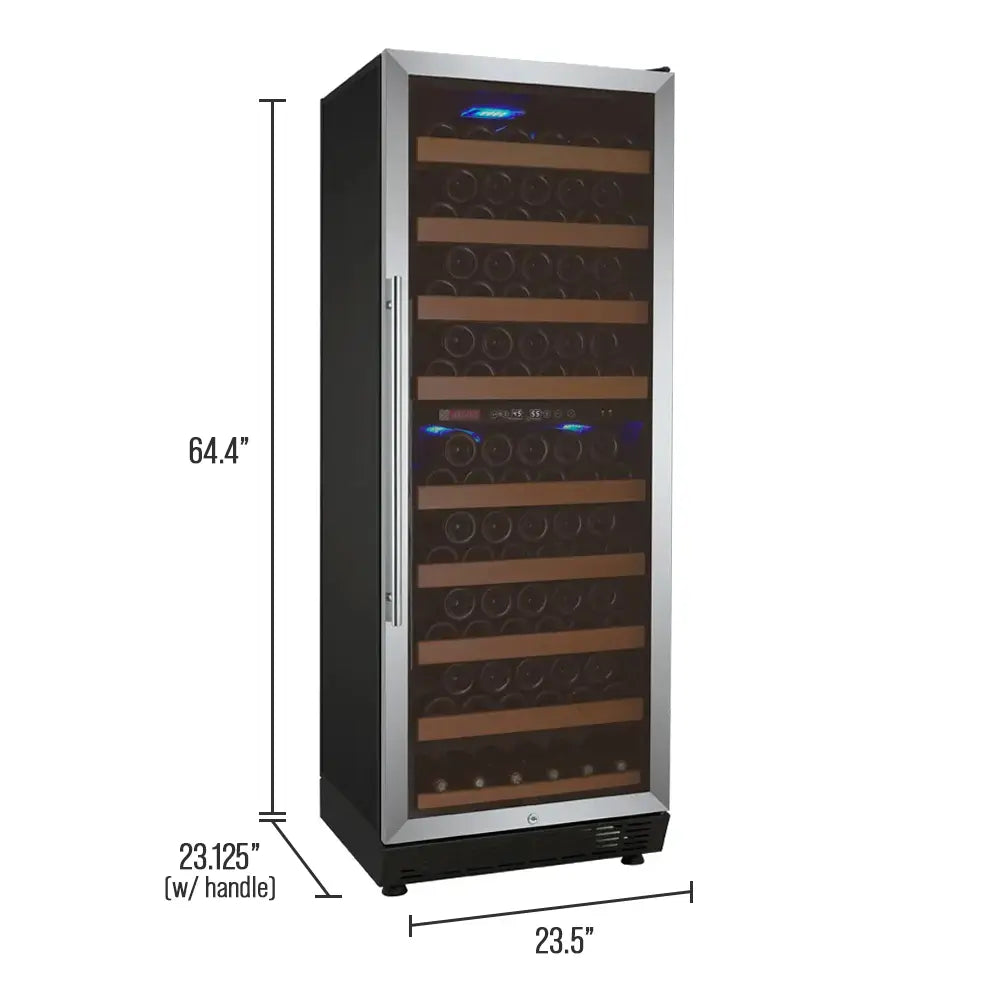 Allavino Vite Series 99 Bottle Dual Zone Freestanding Wine Cooler Refrigerator with Stainless Steel Door - Right Hinge