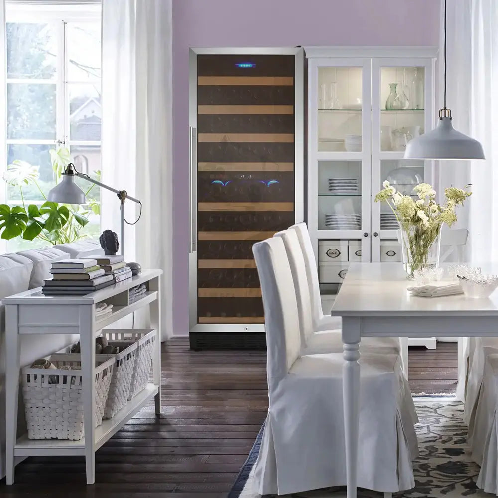 Allavino Vite Series 99 Bottle Dual Zone Freestanding Wine Cooler Refrigerator with Stainless Steel Door - Right Hinge