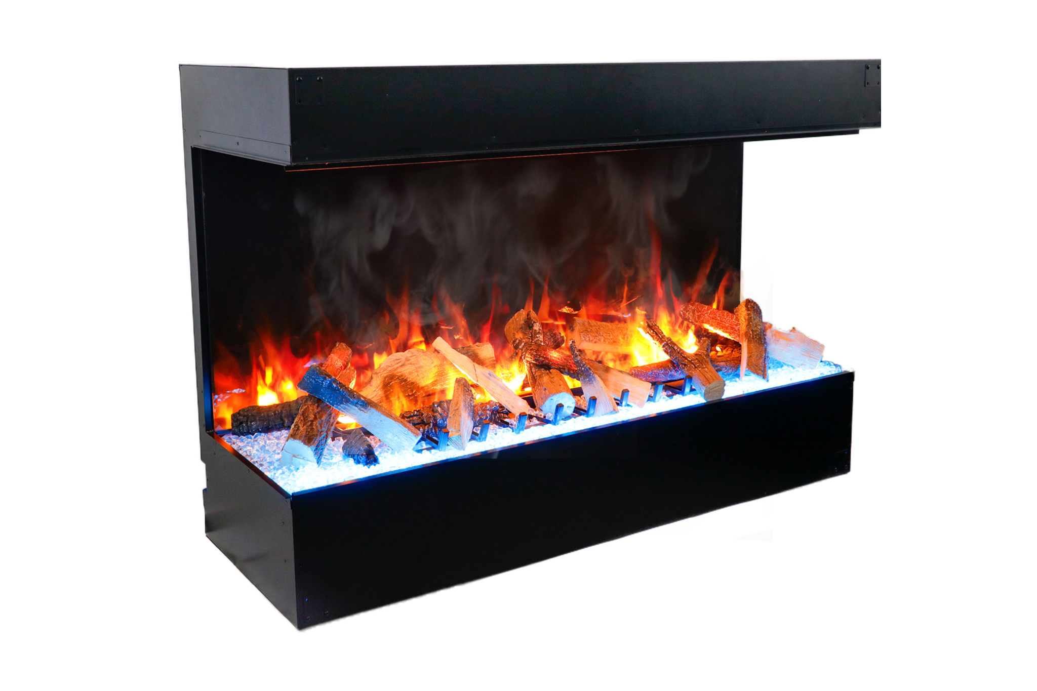 Amantii Signature 75" Indoor/Outdoor 3 Sided Built In Electric Fireplace, WiFi and Bluetooth Connectivity, Programmable Remote, Multi Speed Flame Motor, recommend to order 3 Optimyst ® Cassette 20 with this unit. Optional media kits sold separately