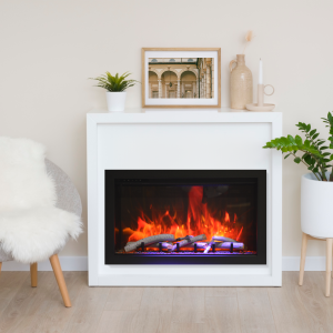 CLASSIC Lumina 48" Indoor Outdoor Smart Electric Fireplace, WiFi Enabled, Programable Remote Control, Multi Flame Speeds, Comes with Real Glass and Oak Log Set