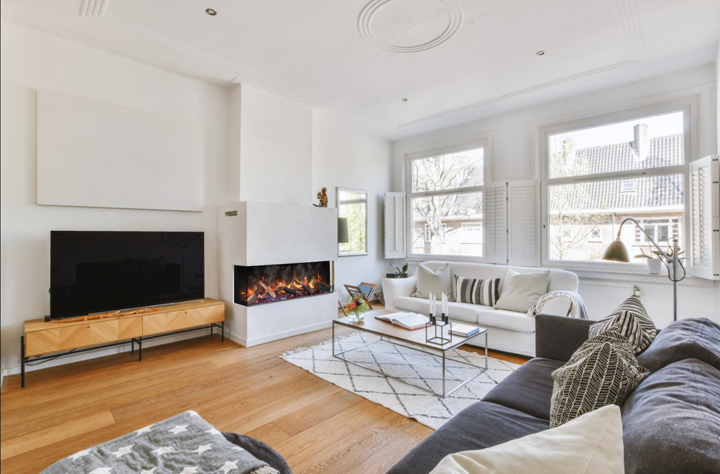 Amantii Signature 75" Indoor/Outdoor 3 Sided Built In Electric Fireplace, WiFi and Bluetooth Connectivity, Programmable Remote, Multi Speed Flame Motor, recommend to order 3 Optimyst ® Cassette 20 with this unit. Optional media kits sold separately