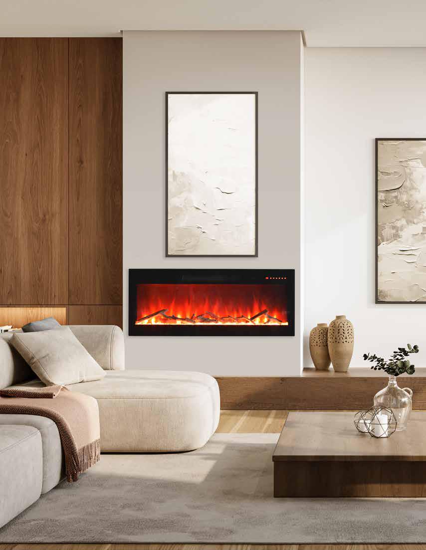 Horizon 36 WiFi Enabled Wall Mounted Electric Fireplace, Featuring Customizable Flame Speeds, Brightness, and Colors. Comes with Clear Glass Media and Full Functions Remote