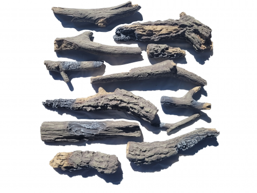 OAK - 12 Piece Media Kit Includes: 12 large Oak logs, 2 colors of vermiculite