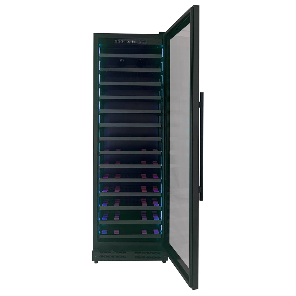 Allavino Reserva Series 67 Bottle Single Zone Shallow Built-in Wine Cooler Refrigerator with Black Glass Door - Right Hinge