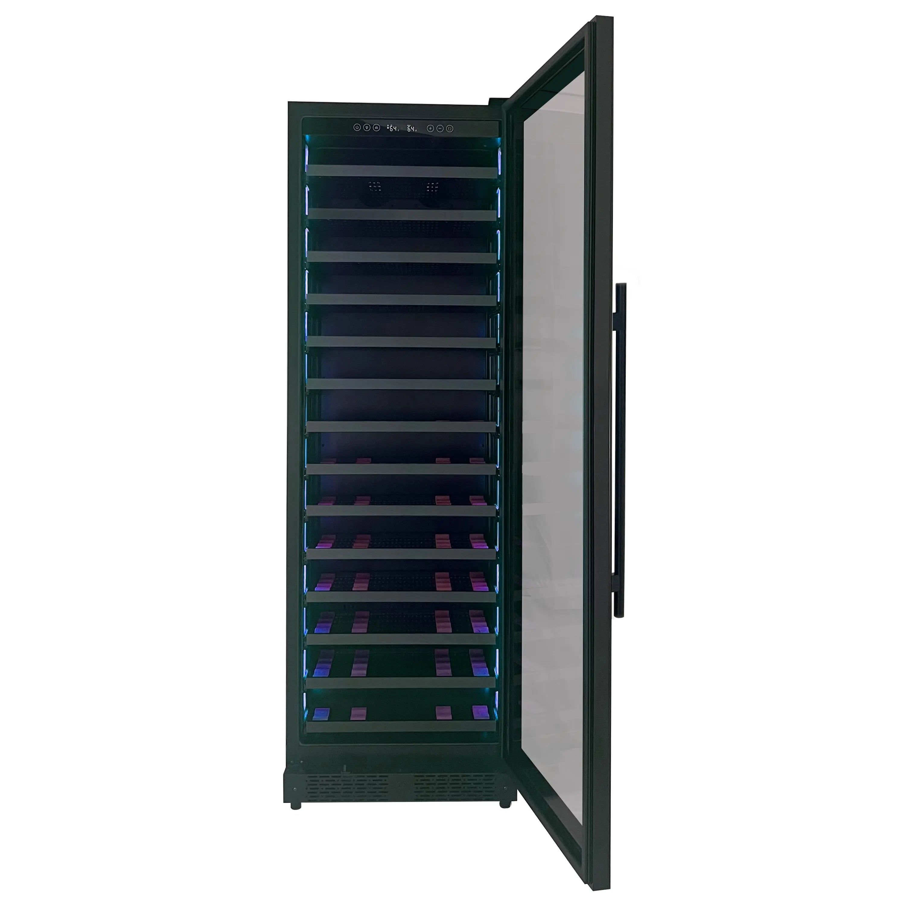 Allavino Reserva Series 67 Bottle Single Zone Shallow Built-in Wine Cooler Refrigerator with Black Glass Door - Right Hinge