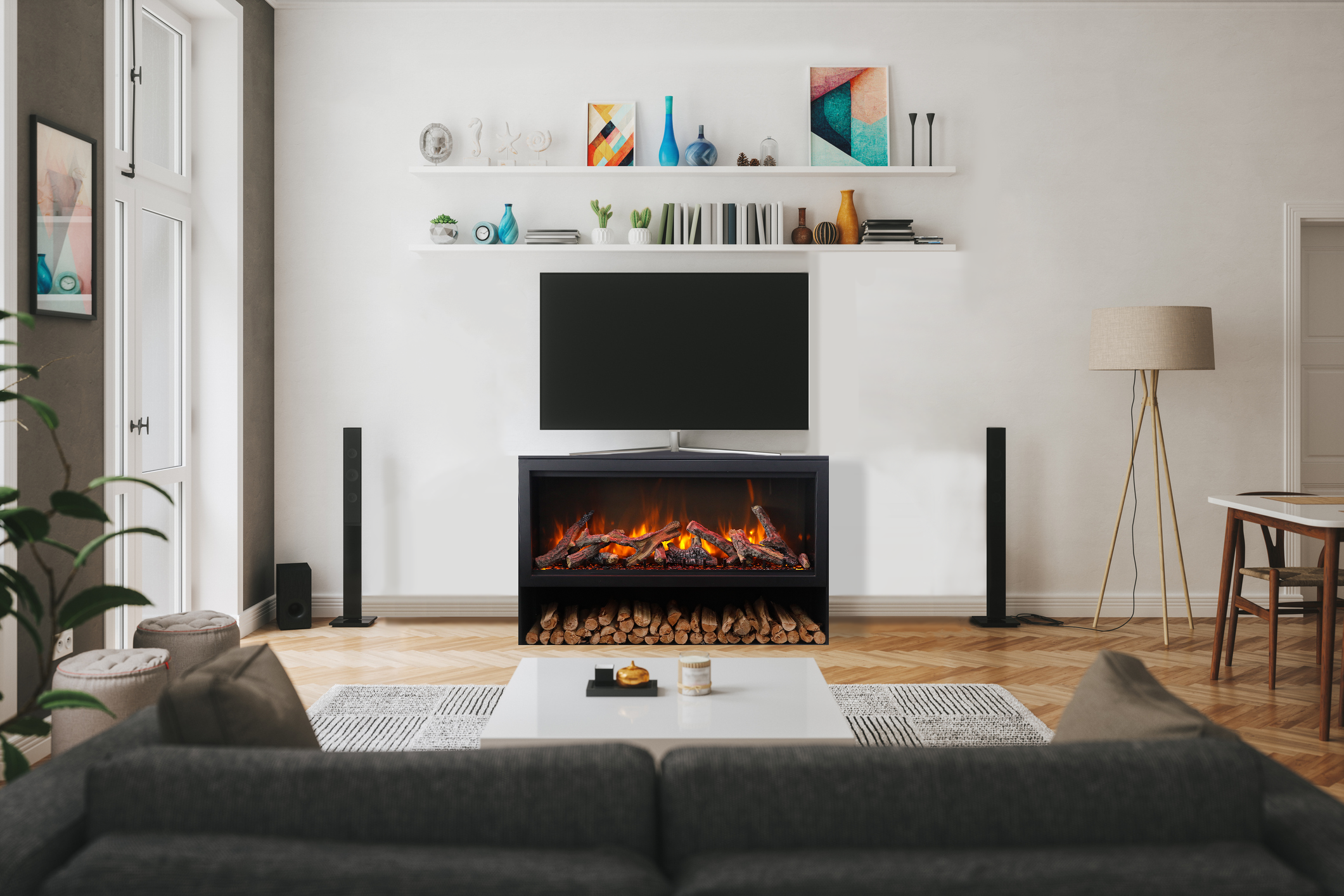 Contemporary Pedestal Display with Storage Compartment for SYM-50-XT - Blk Color