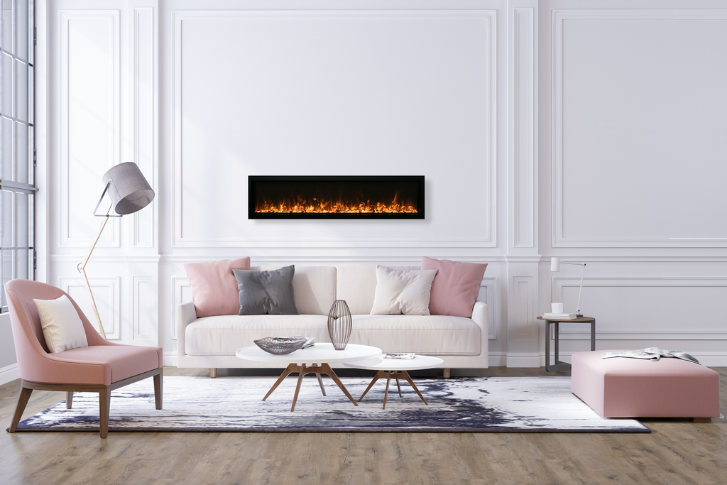 Symmetry Xtraslim Smart Electric  -50" WiFi Enabled Fireplace, Featuring a  MultiFunction  Remote Control, Multi Speed Flame Motor