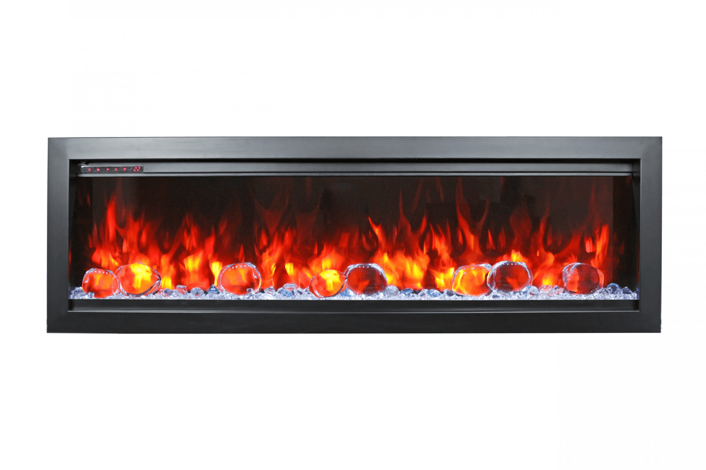Symmetry Bespoke - 50" Indoor / Outdoor Electric Built In Fireplace featuring, WiFi Compatibilty & Bluetooth Connectivity, MultiFunction Remote, and a Selection of Media Options