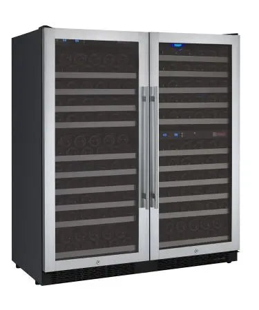 Allavino FlexCount Series 249 Bottle Three Zone Semi-Tall Side-by-Side Wine Refrigerators with Stainless Steel Doors