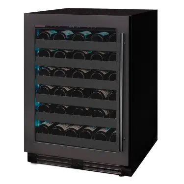 Allavino Reserva Series 50 Bottle Single Zone Built-in Wine Cooler Refrigerator with Black Stainless Steel Door - Left Hinge