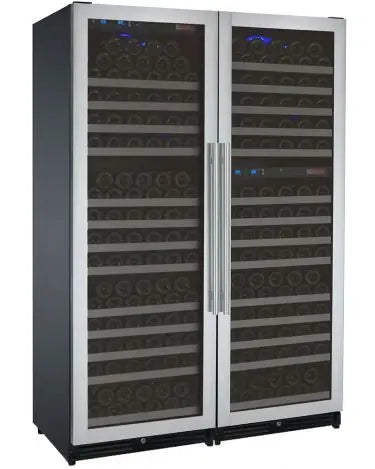 Allavino FlexCount Series 349 Bottle Tall Three Zone Side-by-Side Wine Refrigerators with Stainless Steel Doors