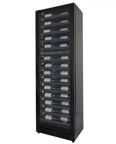 Allavino Reserva Series 67 Bottle 71" Tall Dual Zone Left Hinge Black Shallow Wine Cooler Refrigerator Console