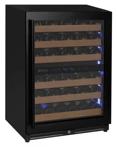 Allavino Reserva Series - 56 Bottle Dual Zone Built-in Luxury Wine Refrigerator with Black Door - Right Hinge