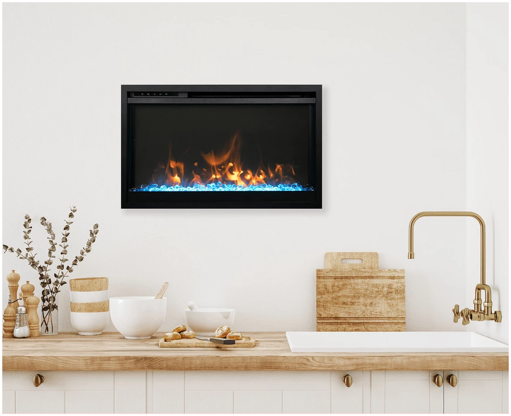 CLASSIC- Xtraslim Smart Electric  -30" WiFi Enabled Fireplace, Featuring a  MultiFunction  Remote Control, Multi Speed Flame Motor