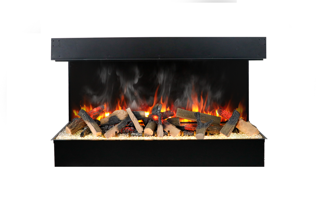 Amantii Signature 75" Indoor/Outdoor 3 Sided Built In Electric Fireplace, WiFi and Bluetooth Connectivity, Programmable Remote, Multi Speed Flame Motor, recommend to order 3 Optimyst ® Cassette 20 with this unit. Optional media kits sold separately