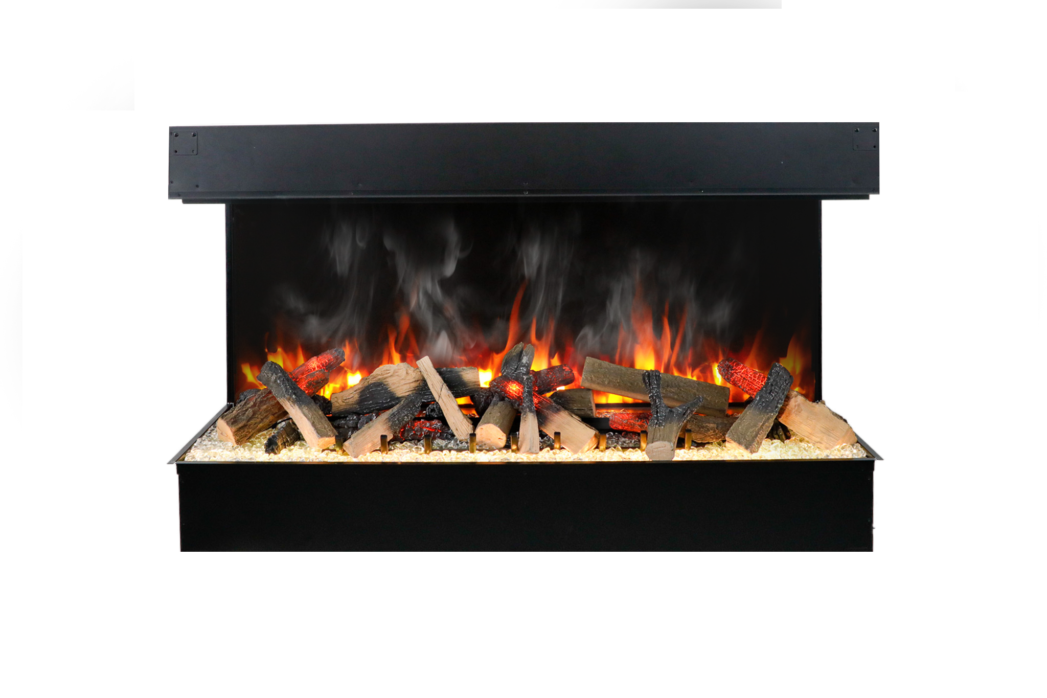 Amantii Signature 75" Indoor/Outdoor 3 Sided Built In Electric Fireplace, WiFi and Bluetooth Connectivity, Programmable Remote, Multi Speed Flame Motor, recommend to order 3 Optimyst ® Cassette 20 with this unit. Optional media kits sold separately